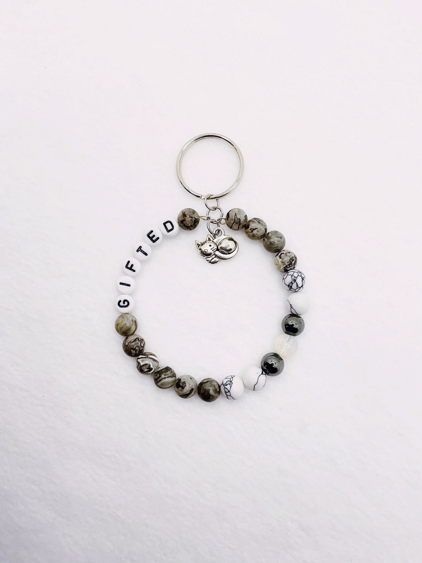 Zuri and Zyla Keychain Gifted Gray