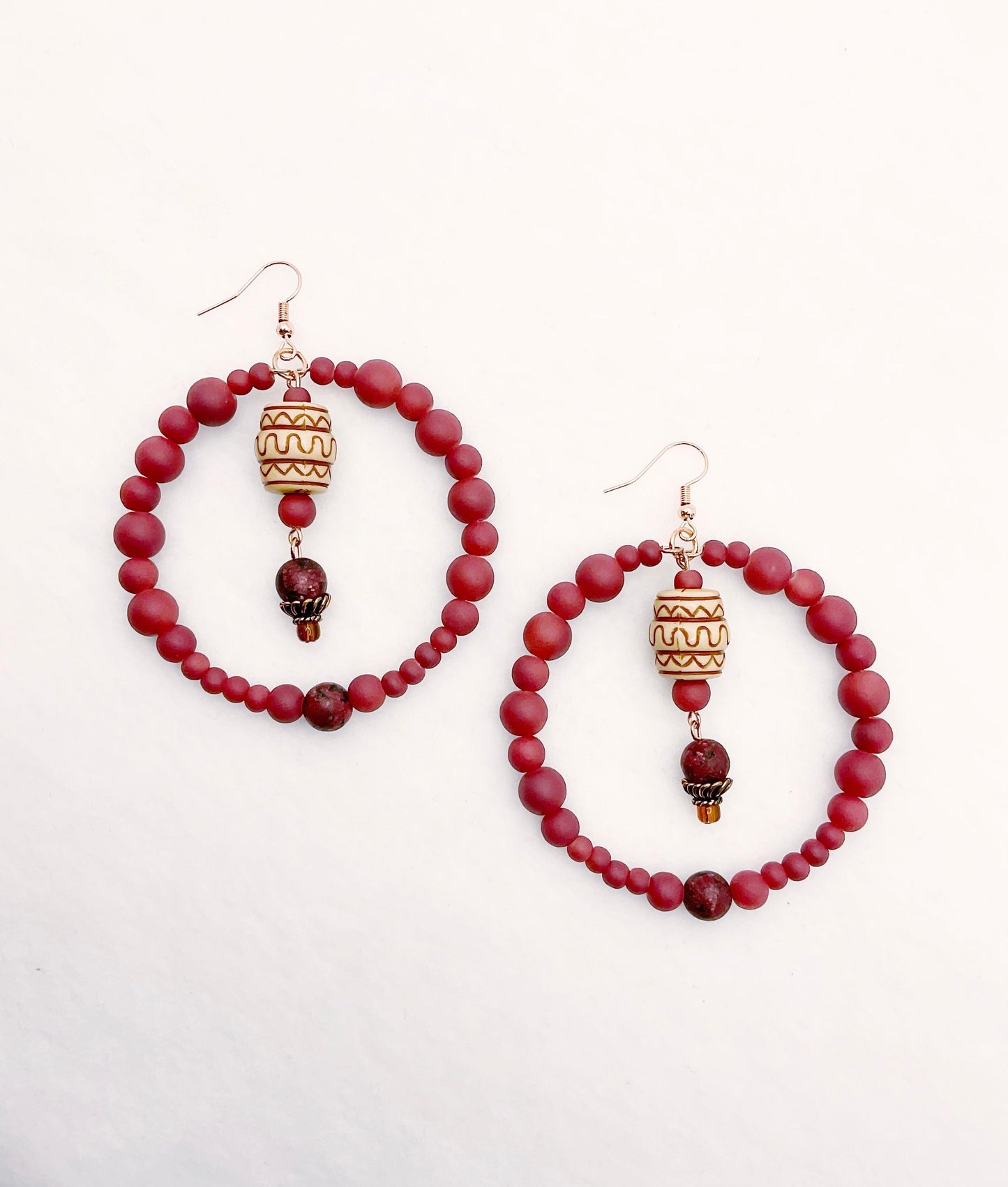 Zuri and Zyla Earrings African Drum Hoops