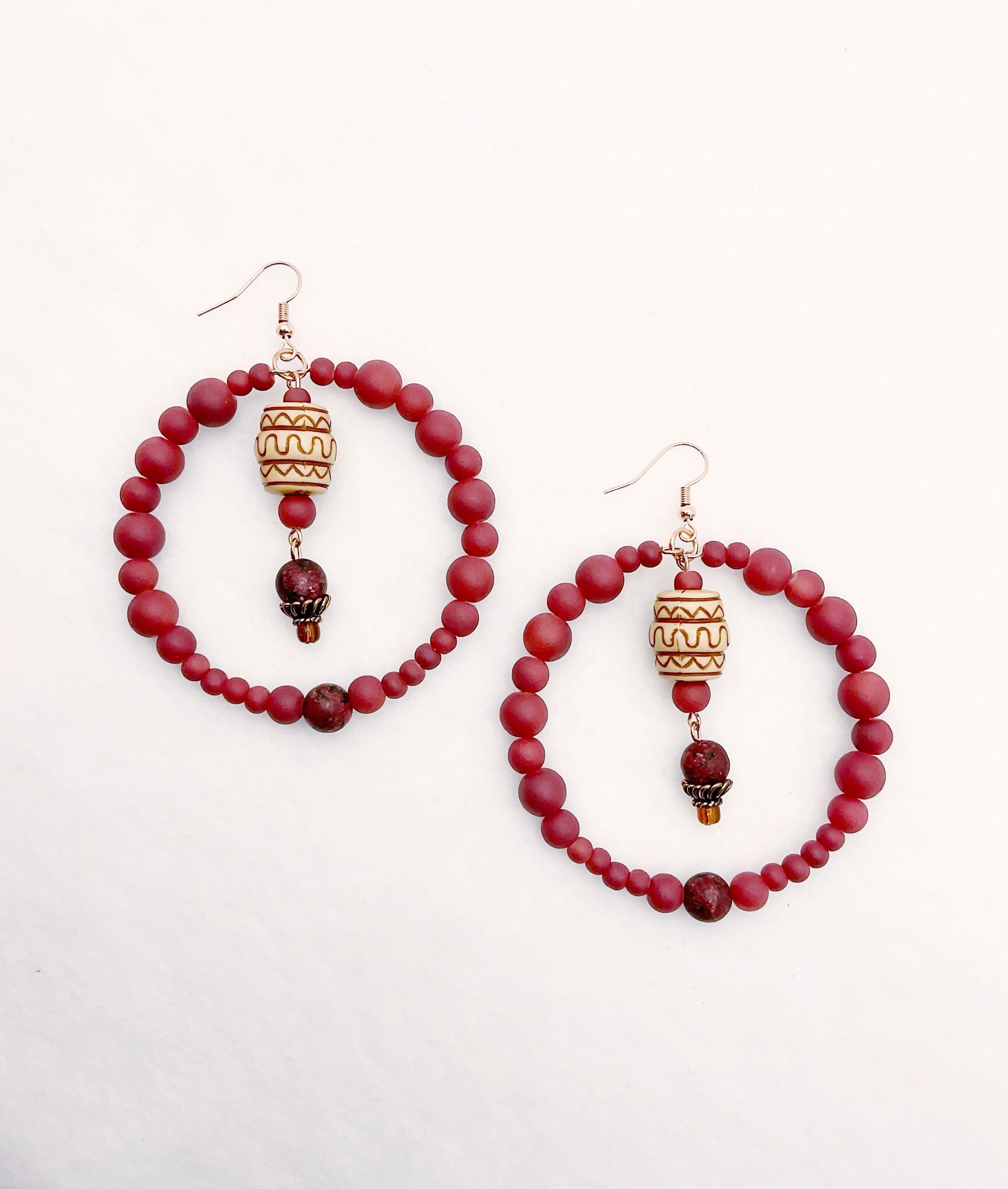 Zuri and Zyla Earrings African Drum Hoops