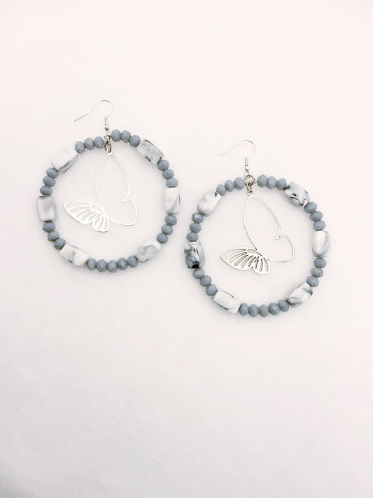 Zuri and Zyla Earrings Dreamy Butterfly Hoops