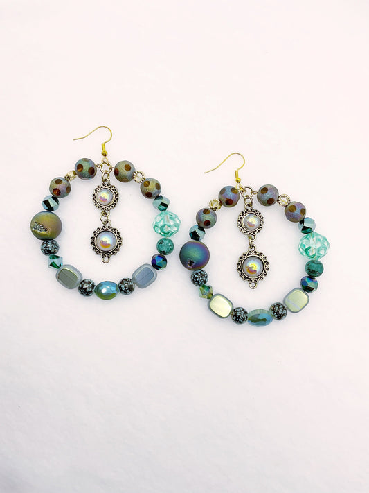 Zuri and Zyla Earrings Iridescent Hoops