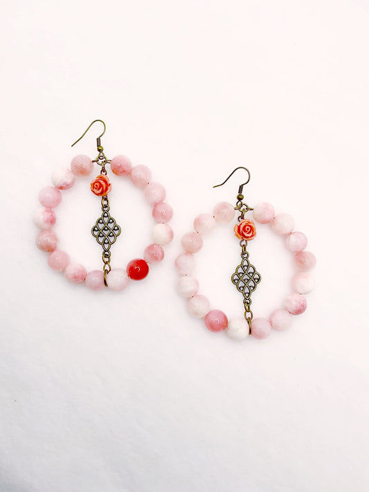 Zuri and Zyla Earrings Precious Pink Hoops