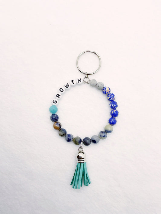 Zuri and Zyla Keychain Blue Shades of Growth