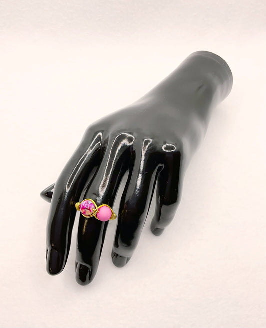 Zuri and Zyla Rings Two Tone Pink Tonya Ring