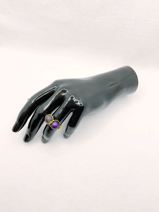 Zuri and Zyla Rings Two Tone Purple Tonya Ring