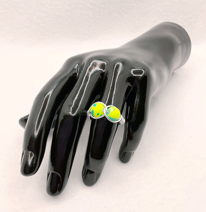 Zuri and Zyla Teal and Lime Tonya Ring